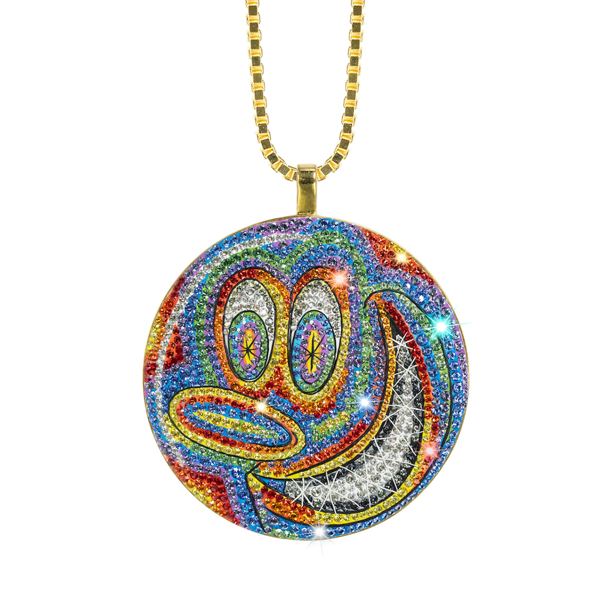 KENNY SCHARF CRYSTAL RAINBOW SPARKLE GUY / DAN LIFE EYE SHUT ISLAND