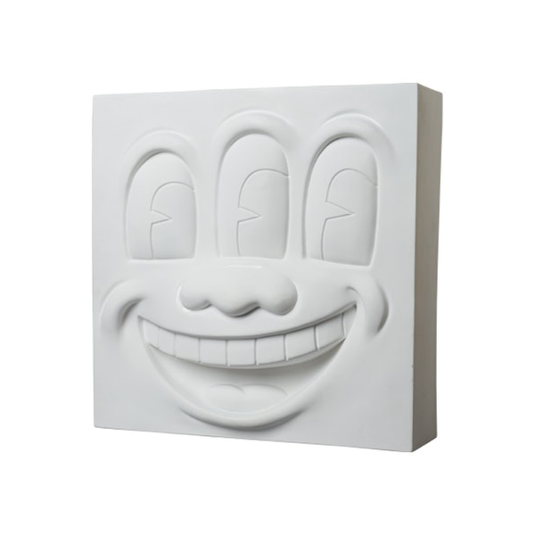 THREE EYED SMILING FACE STATUE WHITE - KEITH HARING / MEDICOM TOY