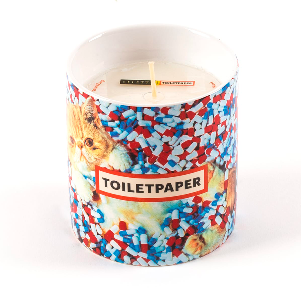 TOILETPAPER SCENTED CANDLE - CATS & PILLS / SELETTI