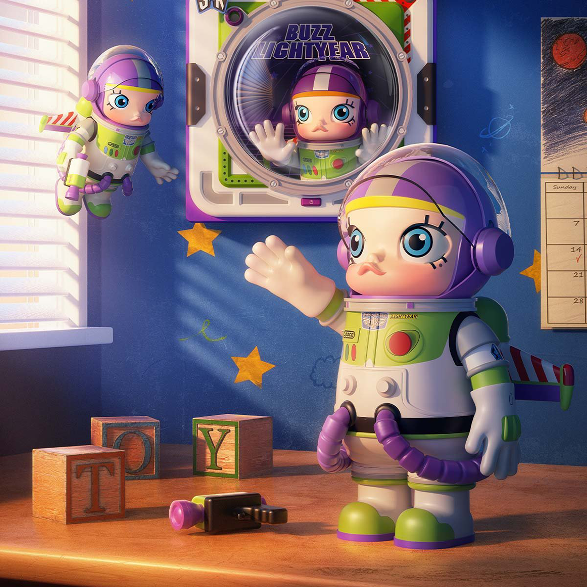 MEGA SPACE MOLLY 1000% - BUZZ LIGHTYEAR / POPMART