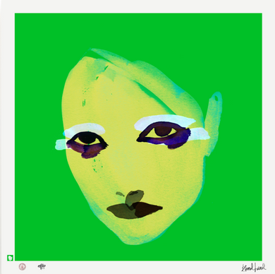 BLUNDLUND FINE ART PRINT / IN THE GUTTER - VIVIENNE YELLOW & GREEN / LIMITED EDITION OF 250