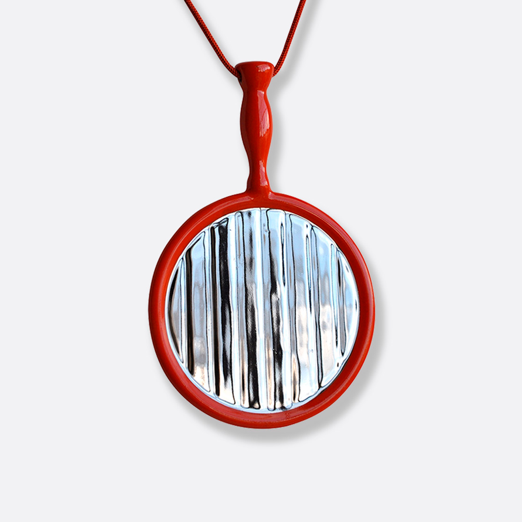 JULIO LE PARC - MIROIR RED PENDANT  /  BERNARDAUD