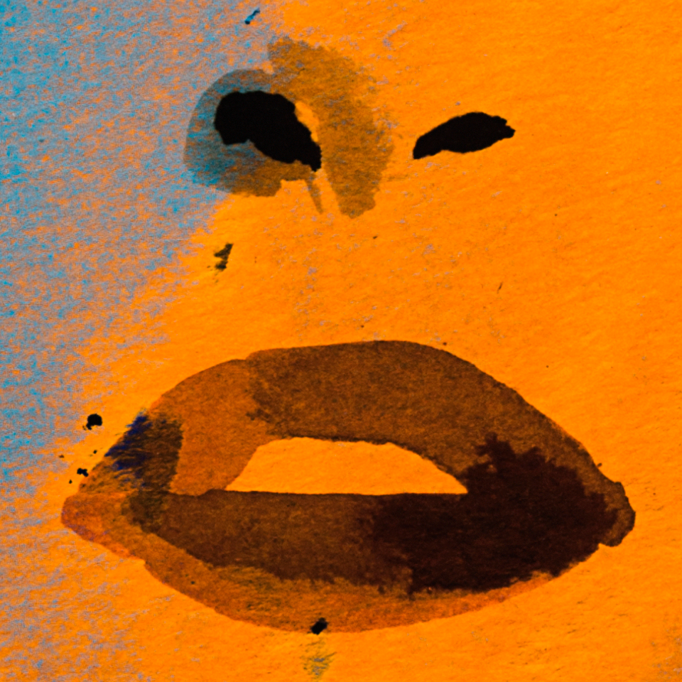 BLUNDLUND FINE ART PRINT / IN THE GUTTER - PATTI ORANGE & BLACK / LIMITED EDITION OF 250