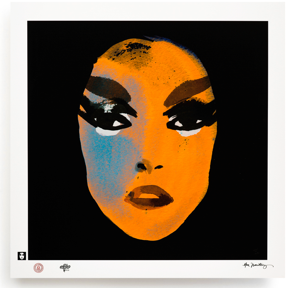 BLUNDLUND FINE ART PRINT / IN THE GUTTER - PATTI ORANGE & BLACK / LIMITED EDITION OF 250