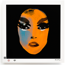 Load image into Gallery viewer, BLUNDLUND FINE ART PRINT / IN THE GUTTER - PATTI ORANGE &amp; BLACK / LIMITED EDITION OF 250
