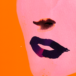 BLUNDLUND FINE ART PRINT / IN THE GUTTER - EILEEN PINK & ORANGE / LIMITED EDITION OF 250