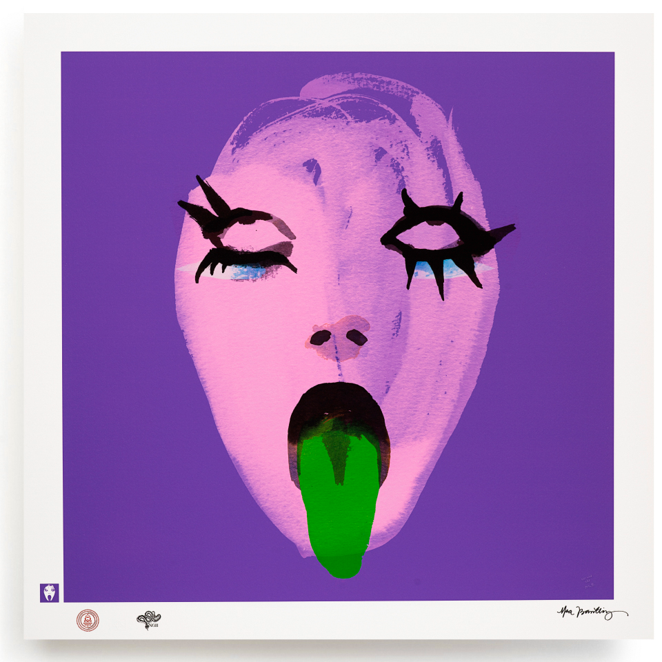 BLUNDLUND FINE ART PRINT / IN THE GUTTER - LEILA PINK, GREEN & LILAC / LIMITED EDITION OF 250