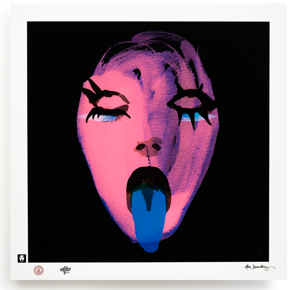 BLUNDLUND FINE ART PRINT / IN THE GUTTER - LEILA PINK, BLUE & BLACK / LIMITED EDITION OF 250