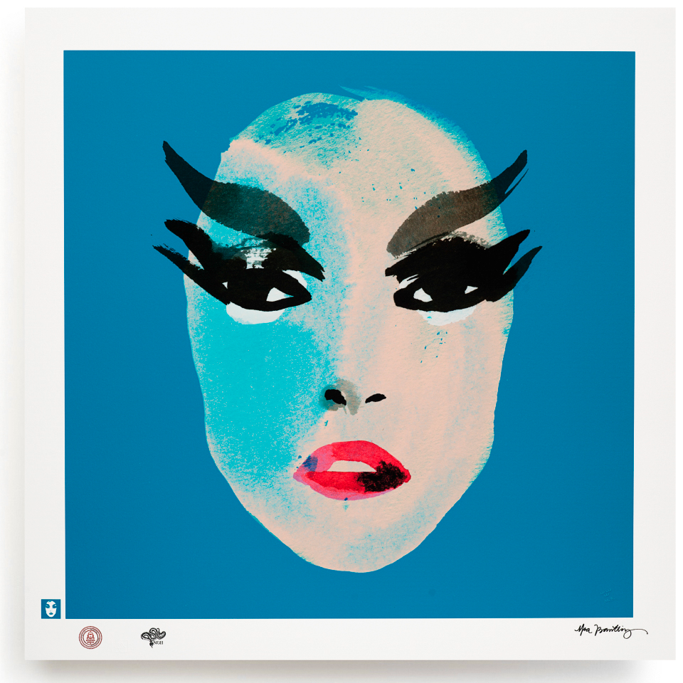 BLUNDLUND FINE ART PRINT / IN THE GUTTER - PATTI BEIGE & TURQUOISE / LIMITED EDITION OF 250
