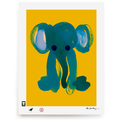 BLUNDLUND.CO.,LTD FINE ART PRINT - LUMUMBA BLUE YELLOW / LIMITED EDITION OF 250