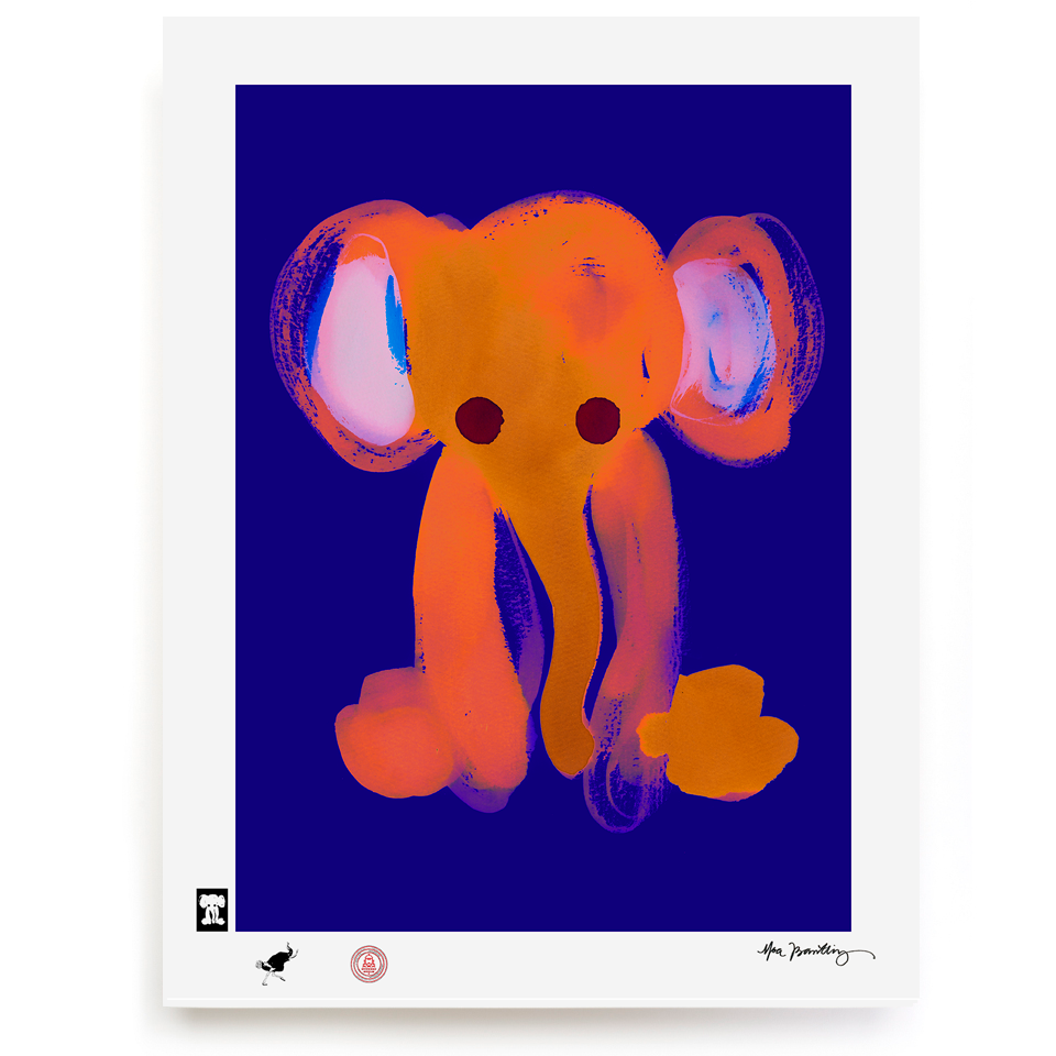 BLUNDLUND.CO.,LTD FINE ART PRINT - LUMUMBA ORANGE LILAC / LIMITED EDITION OF 250
