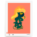 BLUNDLUND.CO.,LTD FINE ART PRINT - YEAH BLUE APRICOT / LIMITED EDITION OF 250