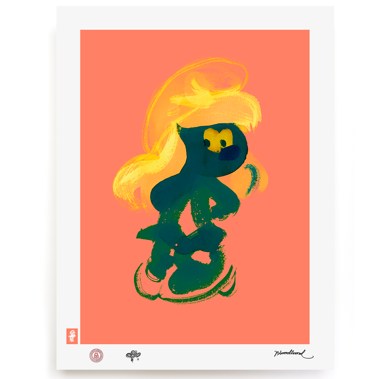 BLUNDLUND.CO.,LTD FINE ART PRINT - YEAH BLUE APRICOT / LIMITED EDITION OF 250