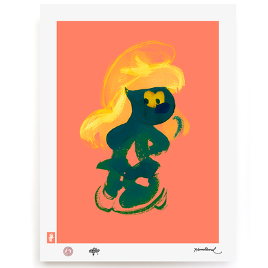 BLUNDLUND.CO.,LTD FINE ART PRINT - YEAH BLUE APRICOT / LIMITED EDITION OF 250