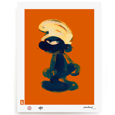 BLUNDLUND.CO.,LTD FINE ART PRINT - GRRR BLUE ORANGE / LIMITED EDITION