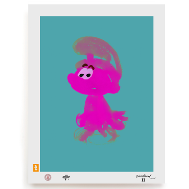 BLUNDLUND.CO.,LTD FINE ART PRINT - UHU PINK TURQUOISE / LIMITED EDITION OF 250