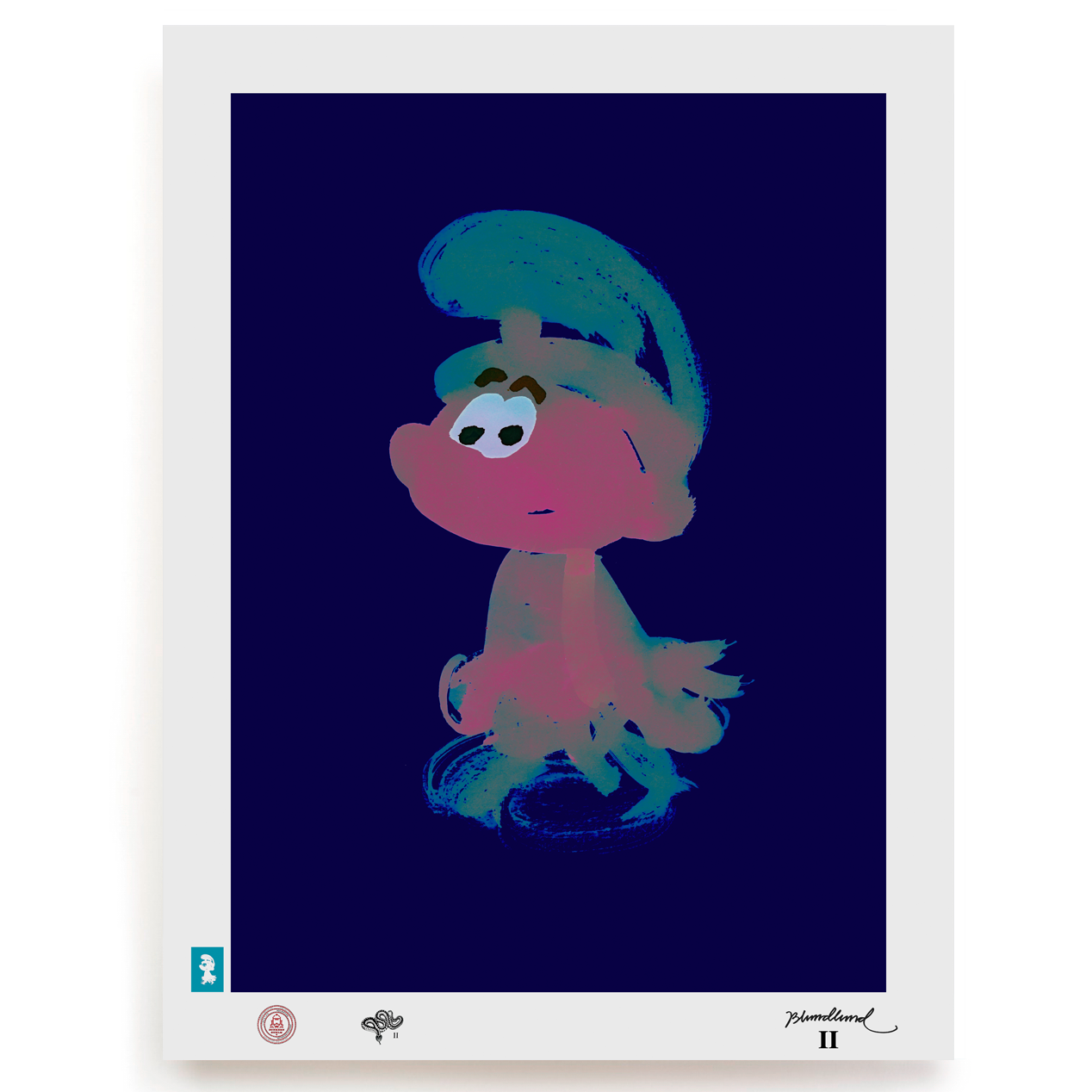 BLUNDLUND.CO.,LTD FINE ART PRINT - UHU RED BLUE / LIMITED EDITION OF 250