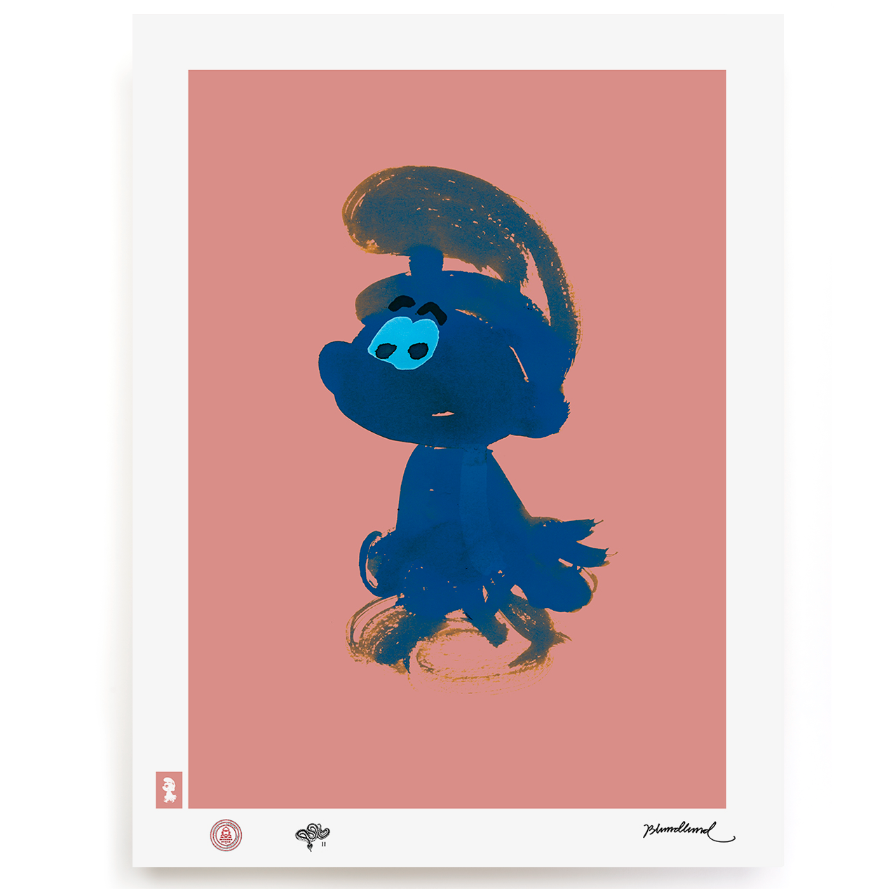 BLUNDLUND.CO.,LTD FINE ART PRINT - UHU LIGHT-BLUE BEIGE-PINK / LIMITED EDITION OF 250
