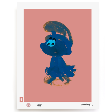 BLUNDLUND.CO.,LTD FINE ART PRINT - UHU LIGHT-BLUE BEIGE-PINK / LIMITED EDITION OF 250