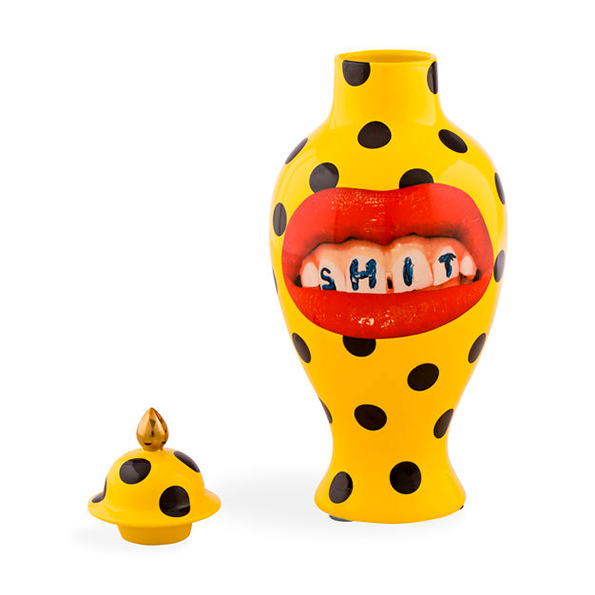 TOILETPAPER CERAMIC TEETH VASE / SELETTI