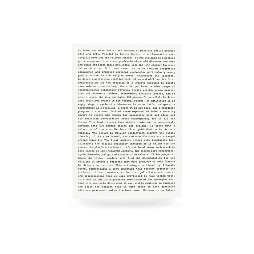 LE SALON ANTHOLOGY 2011–2016 - DEVRIM BAYAR / TRIANGLE BOOKS